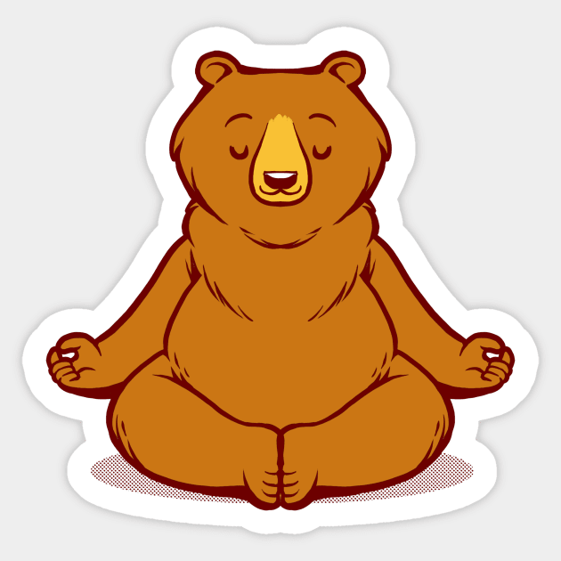 Bear Animals Meditation Zen Buddhism by Tobe Fonseca Sticker by Tobe_Fonseca